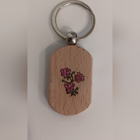 Pink flower keychain - Picture 2 of 3